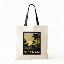 vietnam southeast asia art deco retro travel tote bags