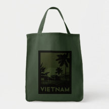 vietnam southeast asia art deco retro travel tote bag
