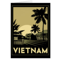 vietnam southeast asia art deco retro travel card