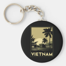 vietnam southeast asia art deco retro travel keychain