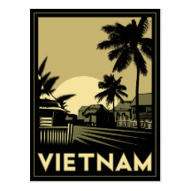vietnam southeast asia art deco retro travel post cards