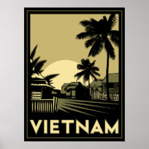vietnam southeast asia art deco retro travel posters