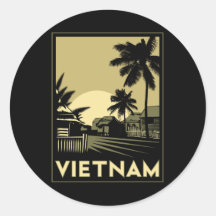 vietnam southeast asia art deco retro travel stickers
