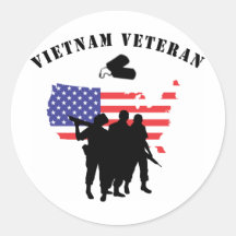 Vietnam Veteran Round Stickers