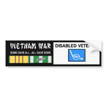 VIETNAM WAR - DISABLED VET BUMPER STICKERS