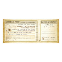 vieux billet-invitations et rsvp de mariage de car