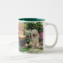 Vieux cadeaux anglais d'art de chien de berger tasse à café