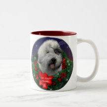 Vieux cadeaux anglais de Noël de chien de berger Tasse À Café