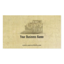 Vieux carte de visite vintage de machine à écrire