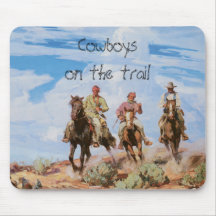Vieux cowboys occidentaux sur la traînée Mousepad Tapis De Souris