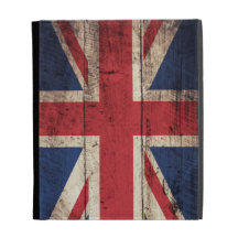 Vieux drapeau BRITANNIQUE en bois ; Coques iPad