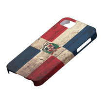 Vieux drapeau en bois de la République Dominicaine Coque Case-Mate iPhone 5