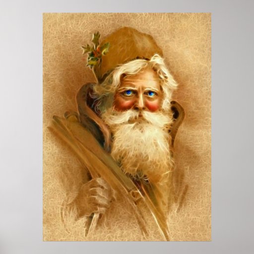 Vieux Monde le père noël, St victorien vintage Nic Posters