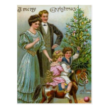 Vieux Noël de mode Carte Postale