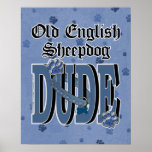 Vieux TYPE anglais de chien de berger Posters
