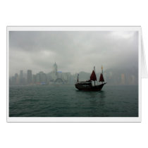 View from Kowloon towards Wan Chai, Hong Kong Greeting Card