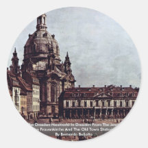 View From The Dresden Neumarkt In Dresden Round Stickers