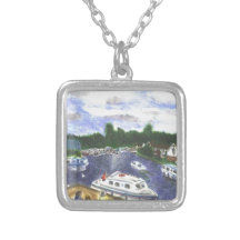 View from Wroxham Bridge Norfolk Broads Personalised Necklace