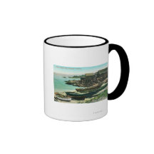 View of a Chinese Fishing Village Coffee Mugs
