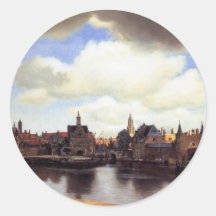 View of Delft Round Stickers