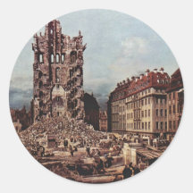 View Of Dresden, The Ruins Of The Cross Church See Stickers