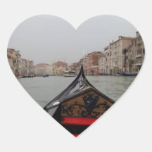 View Of Grand Canal From A Gondola Heart Sticker