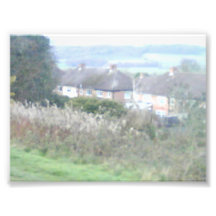 View of houses from a hilltop photograph