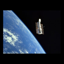 View of Hubble Space Telescope from Discovery posters