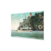 View of Lighthouse and Commandant's Launch Canvas Prints