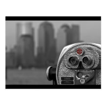View of Manhattan Black and White Post Card