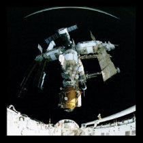 View of Mir Space Station from Shuttle Atlantis posters