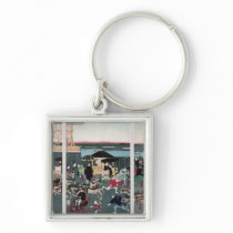 View of Nihonbashi in Tokyo, c.1870 Keychain