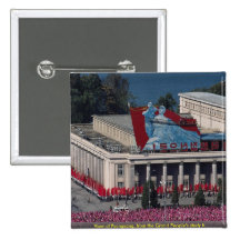 View of Pyongyang, from the Grand People's study h Pinback Button