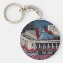 View of Pyongyang, from the Grand People's study h Key Chains