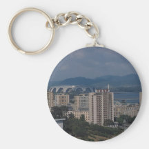 View of Pyongyang, North Korea Keychains