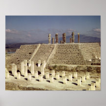 View of Pyramid B, Pre-Columbian Poster