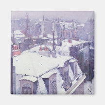 View of Roofs  or Roofs under Snow, 1878 Fridge Magnet