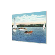 View of Sail and Motor Boats on Owasco Lake Canvas Prints