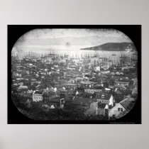 View of San Francisco Harbour Daguerreotype 1855 Poster