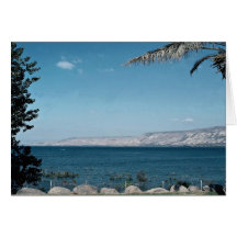 View of Sea of Galilee from south shore, Israel Cards