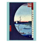 View of Suijin Shrine and Sekiya by Andō,Hiroshige Post Cards