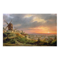 View of the Butte Montmartre, c.1830 posters