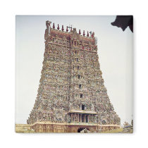 View of the carved exterior of the south gopuram magnet
