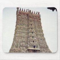 View of the carved exterior of the south gopuram mouse pad