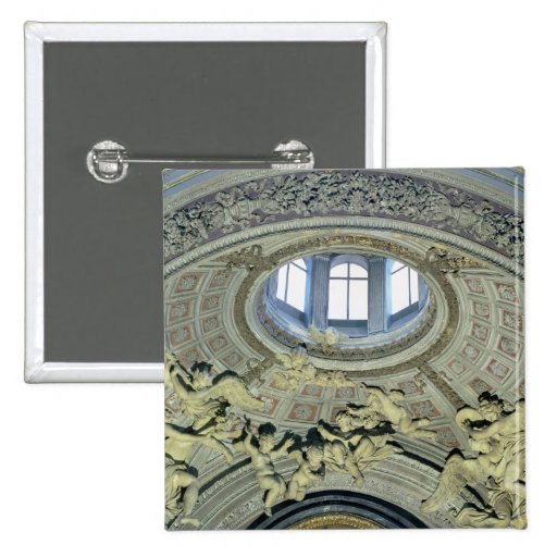 View of the cupola with angel musicians pinback button