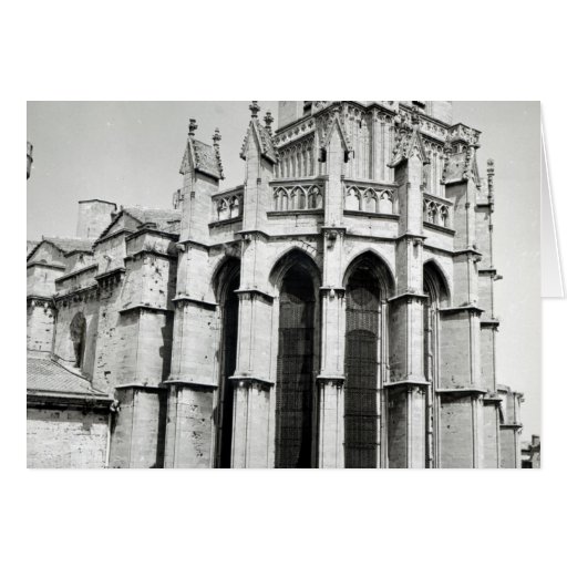 View of the east end of the church, built card