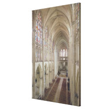 View of the nave and the choir stretched canvas print