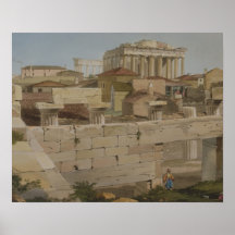 View of the Parthenon from the Propylaea, plate 7 Posters