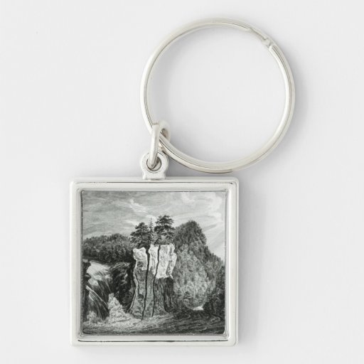 View of the Passaic River Waterfall, New Jersey Keychain