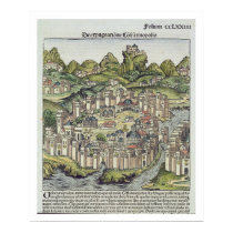 View of the walled city of Constantinople, from th posters